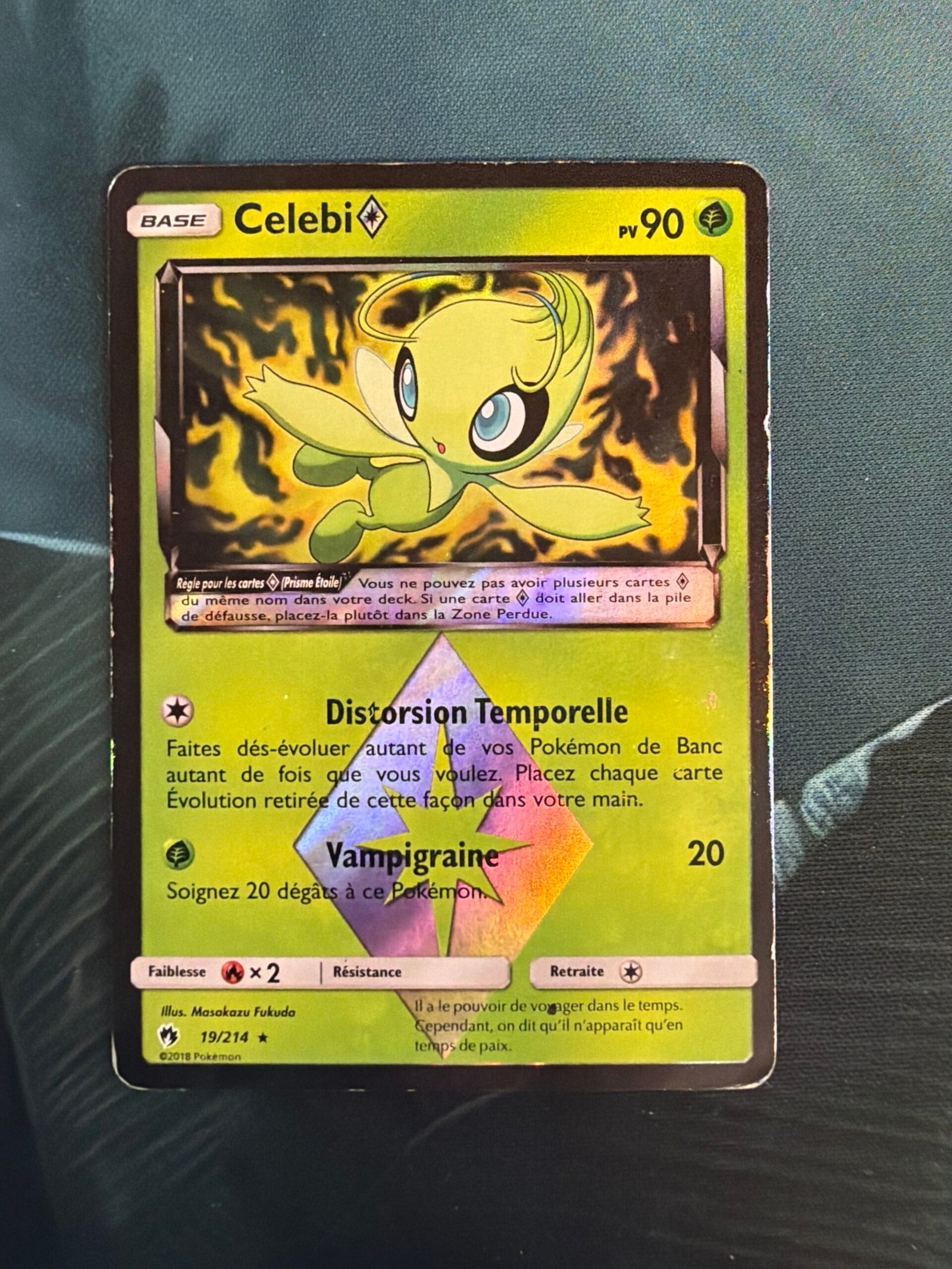 Celebi Prisme ◇ - 19/214 - Rare Prisme Holo - Français - Tonnerre Perdu